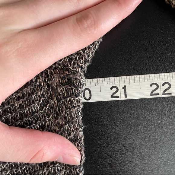 Eileen Fisher Linen Cardigan Open Waterfall Knit MP chocolate Brown Marled - Picture 6 of 10